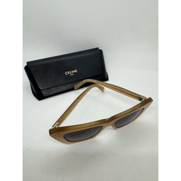 CELINE cat eye women's sunglasses + case Brown with glitter 51mm CL401871 - Picture 9 of 15